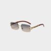 Classic Vintage Rimless Square Leopard Head Sunglasses - Image 3